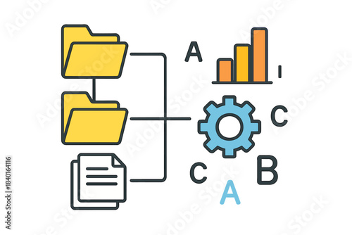 Data organization and processing workflow leading to analysis and categorization results