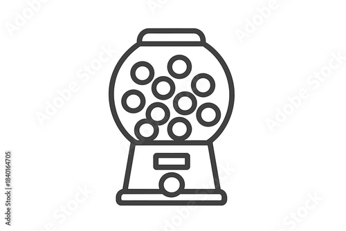 Classic retro gumball machine candy dispenser filled with round bubble gum treats