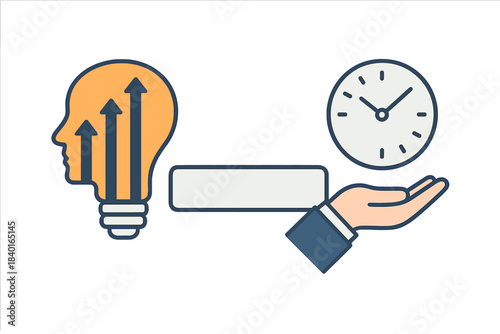 Creative ideas and time management leading to professional success and growth