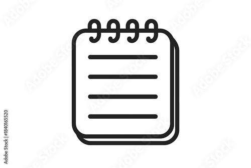 Simple black spiral bound notepad with ruled lines for writing notes or reminders