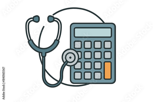 Stethoscope wrapped around a calculator symbolizing medical expenses and healthcare finance