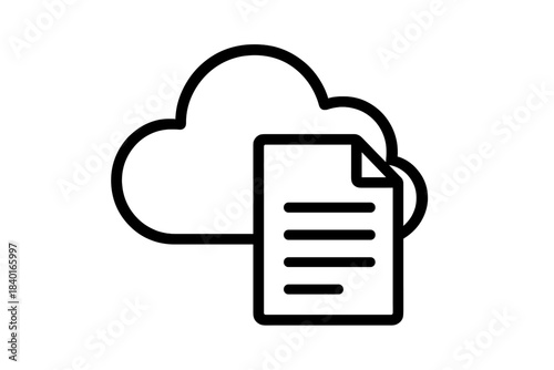Cloud storage document synchronization and online data management symbol