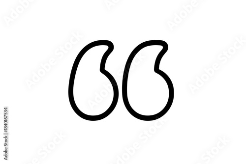 Stylized hand-drawn closing quotation marks symbol for dialogue and testimonial text