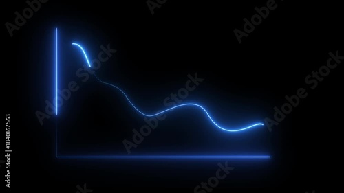 Arrow business graph icon animation. Neon glowing business growth chart animation.