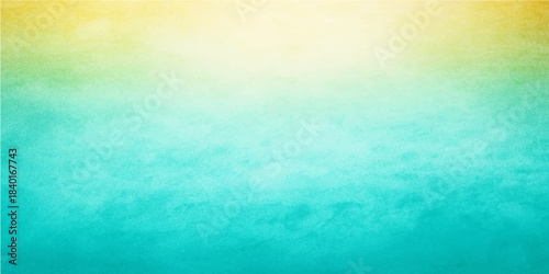 Abstract watercolor texture of a summer sky and ocean waves reflection at sunrise