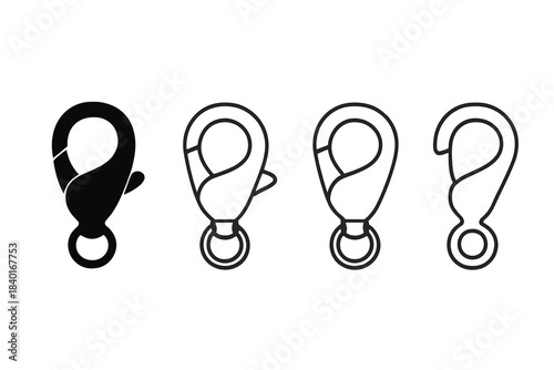 Swivel snap hook and lobster clasp metal hardware for industrial design and fashion accessories