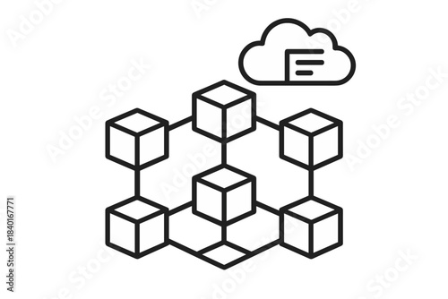 Abstract grid structure representing decentralized network and cloud storage