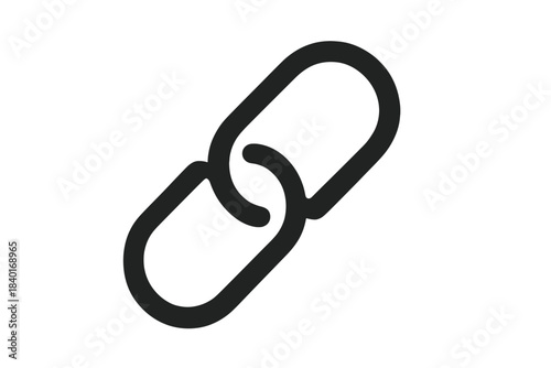 Simple black chain link representing connection, hyperlink, and security