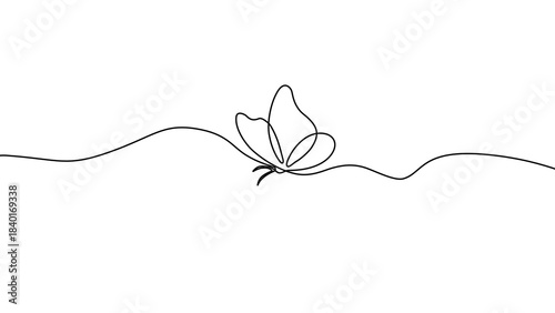 One line drawing Butterfly - minimalist line art