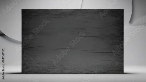 Dramatic transition of textured wooden block from light to dark in minimalist setting