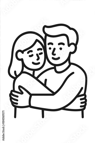 Couple embracing affectionately showing love and romantic relationship