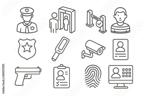 Police Officer Surveillance Camera Fingerprint and Metal Detector for Security and Law Enforcement