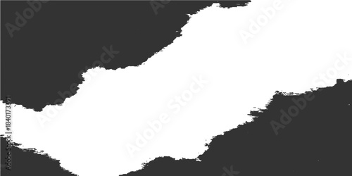 Black and white silhouette vector outline maps of Poland and Spain with highlighted borders for world geography illustration