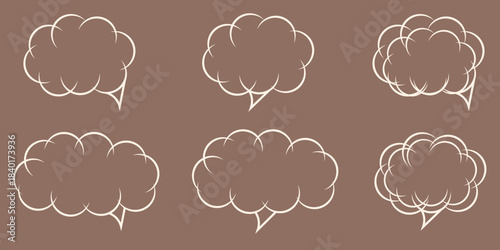 Transparent Speech Bubbles set. Vector Speech Bubble collection in cartoonish style. Speech cloud icon with empty space for text. Perfect for social media and web. EPS 10
