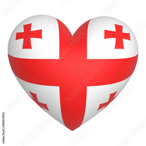 flag of Georgia 3d icon vector illustration 