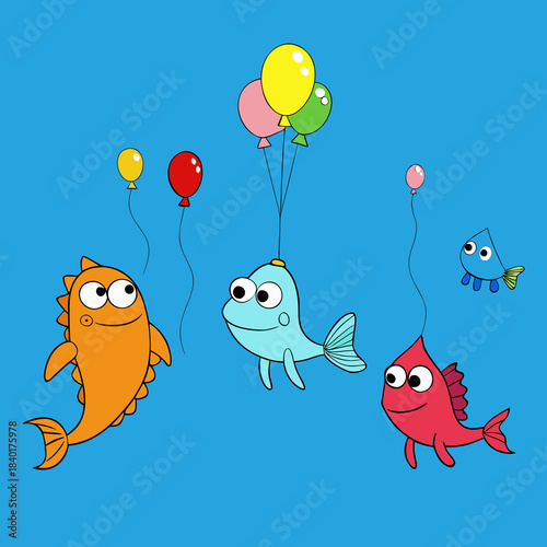 A cartoon of fish