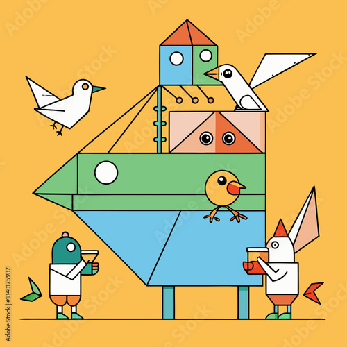 funny parrot on the street