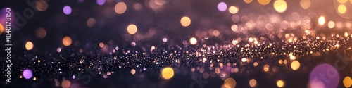 Glistening Bokeh Background with Colorful Festive Decor and Blurred Golden Sparks for Holidays
