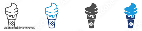 ice cream icon set with multiple style