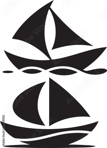 black and white sailing ship