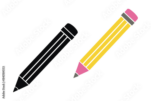 Pencil icon symbol vector illustration, pencil clip art, wood pencil icon vector