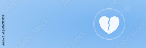 Trennung und Herzschmerz Header Vektor svg unter 60 kB mit gebrochenem Herz Symbol