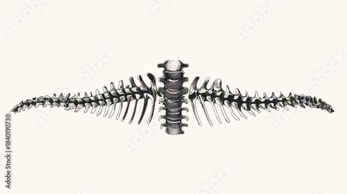 Detailed illustration of a skeletal spine structure