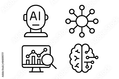 Machine learning, data analysis, neural networks, and digital intelligence concepts