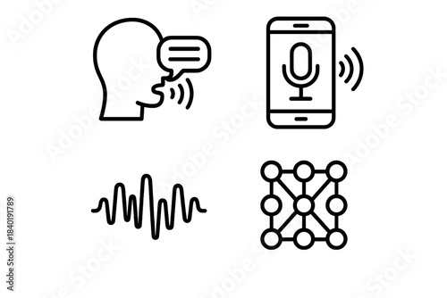 Voice recognition technology speech command mobile assistant sound wave neural network
