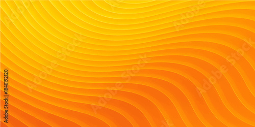 Abstract orange vector background with bright yellow waves and golden sun rays creating a hot energy motion design