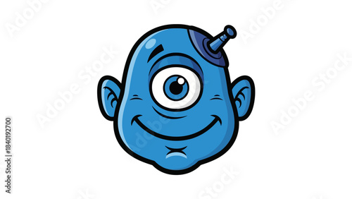 Cartoon character with a single eye and a playful expression, showcasing a whimsical design