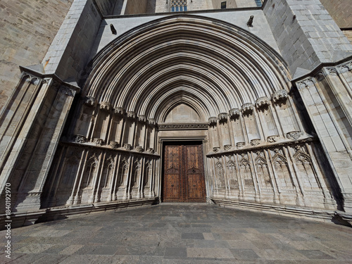 Portico of the Apostles, 14th century, Cathedral of Santa María, 11th- 13th century , Gothic, Girona, Catalonia, Spain