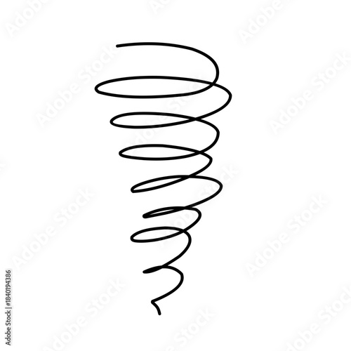 Hand Drawn Tornado Vortex on White Background
