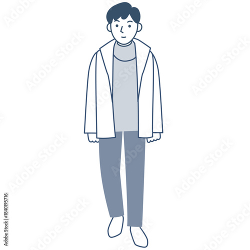 セーターとジャケットを着た若い男性