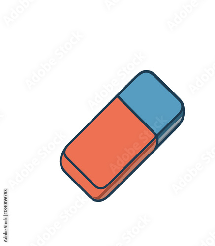 Classic twotone eraser for school and office supplies.