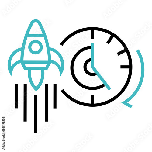 Rocket Launch Time vector icon