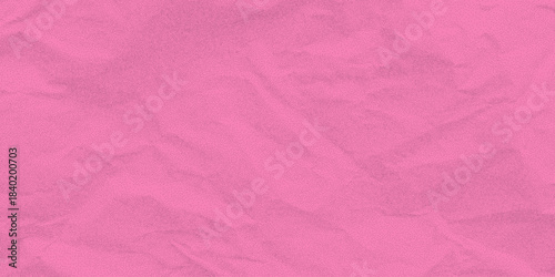 Pink crumpled paper surface with subtle dust, gritty dotted halftone layer, aged vibrant cardboard tone, textured vintage sheet background.