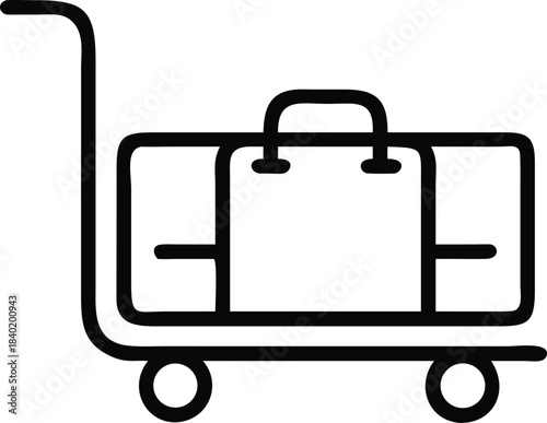 Luggage Cart Travel Icon