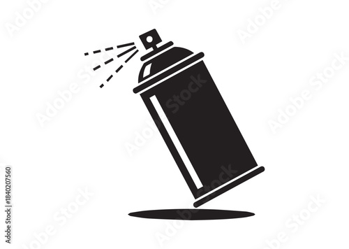 Spray paint can icon, Spray paint can Black silhouette vector