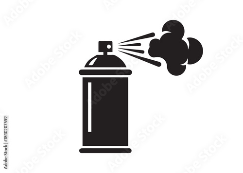 Spray paint can icon, Spray paint can Black silhouette vector