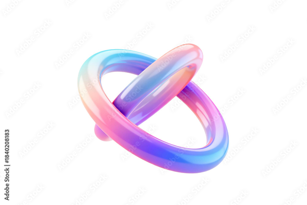 Fototapeta premium Colorful and smooth abstract 3D ring shape design