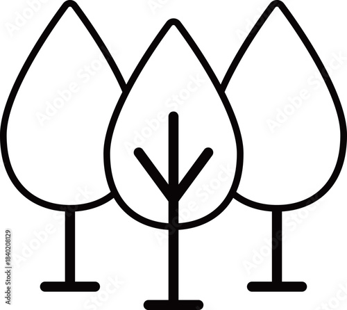 森林のアイコン　モノトーン