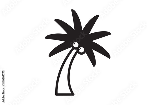 Coconut tree icon, Coconut tree Black silhouette vector