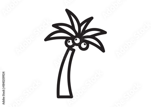 Coconut tree icon, Coconut tree Black silhouette vector
