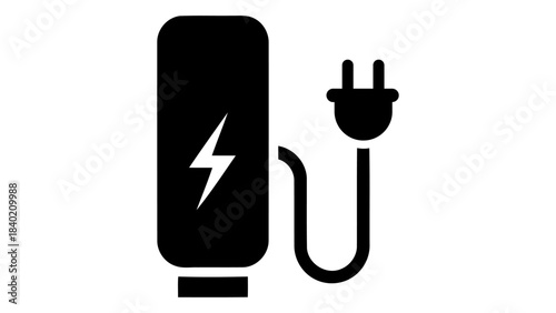 Electric car charger icon - modern sustainable energy solution for electric vehicles and green transportation concept.