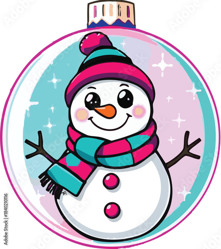 snowman, newyear, picture, clipart, drawing, illustration, Design