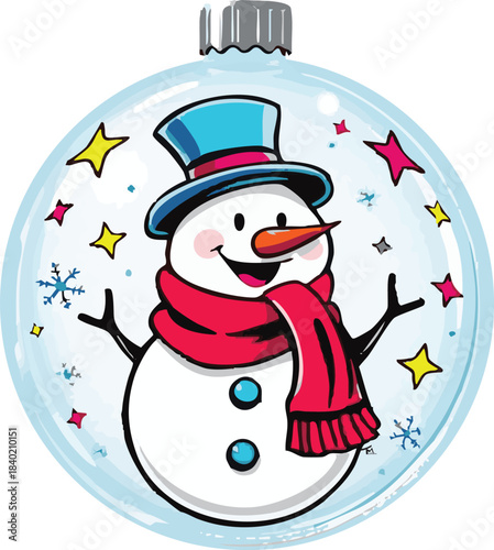 snowman, newyear, picture, clipart, drawing, illustration, Design