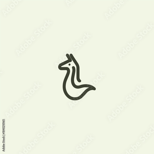 Llama line style logo with clean minimalist stroke design.
