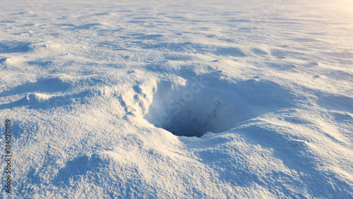 Snowy Landscape with a Hole