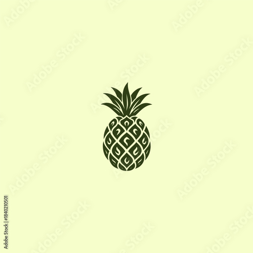 Pineapple logo with simple modern tropical line style.